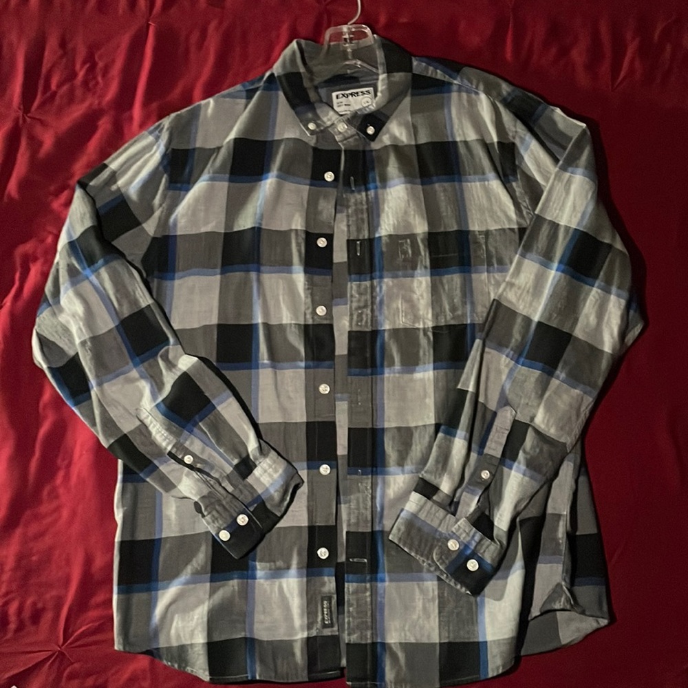 Express slim fit mens casual shirt size large